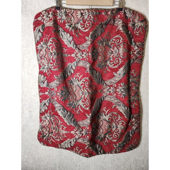 SPRINGS Red Gold Thick Rope Trim Woven Embroidered STANDARD Pillow Sham Set of 2 - Picture 1 of 11